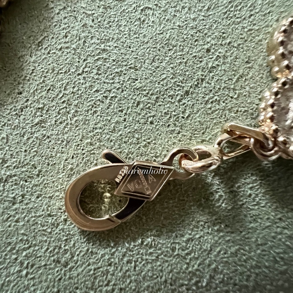 RARE💛 Van cleef arpels VCA 2024 Vintage 18K Yellow Gold 5 Motif Hammer Bracelet - Picture 6 of 7